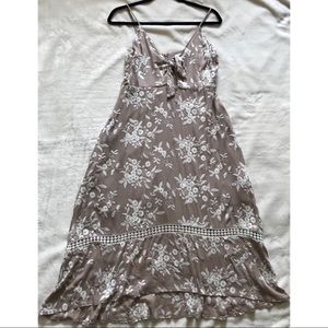 Astr the Label Floral Bow Detail Hi Low Dress Sz L